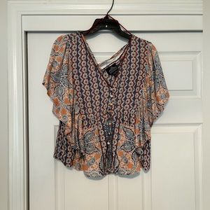 Angie Bohemian Crop Top Size Large